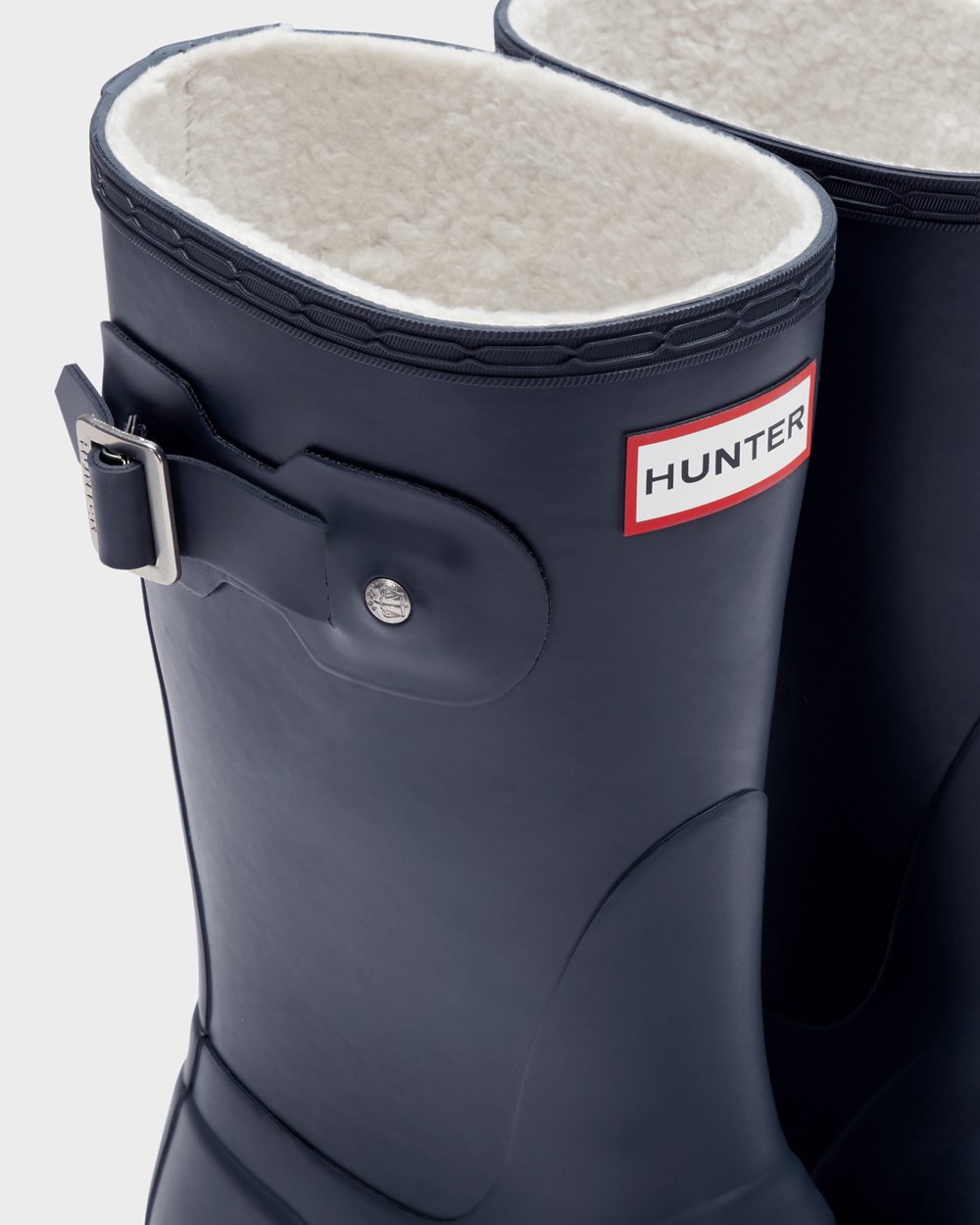 Womens Short Rain Boots - Hunter Original Insulated (34WJKLOEG) - Navy